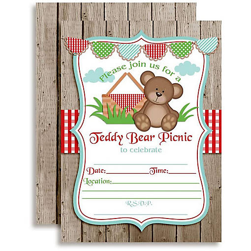AmandaCreation Teddy Bear Picnic Invites 40pc.
