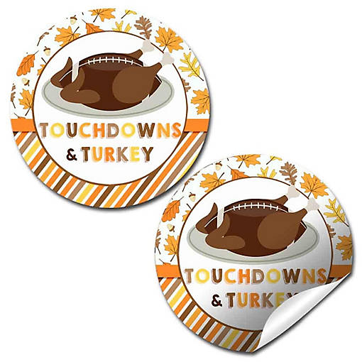 AmandaCreation Touchdown Turkey Platter Envelope Seals 40pc.