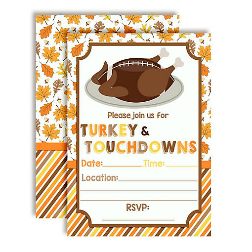 AmandaCreation Turkey Touchdown Platter Invites 40pc.