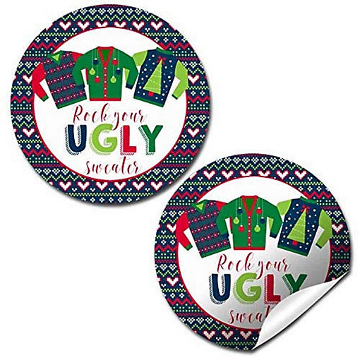 AmandaCreation Ugly Sweater Envelope Seals 40pc.