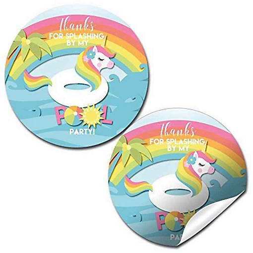 AmandaCreation Unicorn Pool Float Envelope Seals 40pc.
