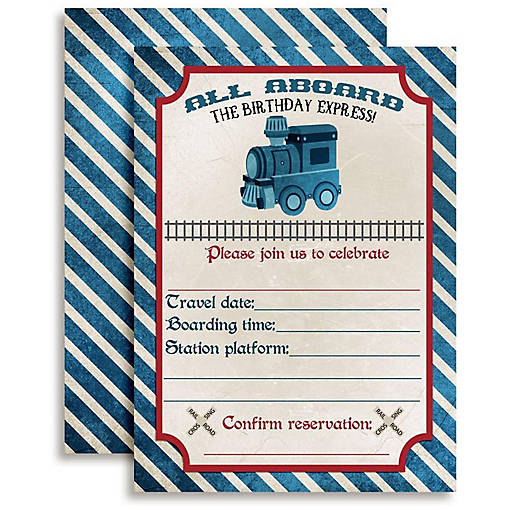 AmandaCreation Vintage Train Invites 40pc.