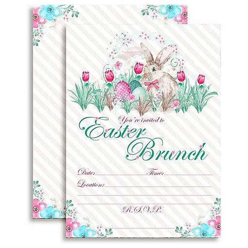 AmandaCreation Watercolor Easter Brunch Invites 40pc.