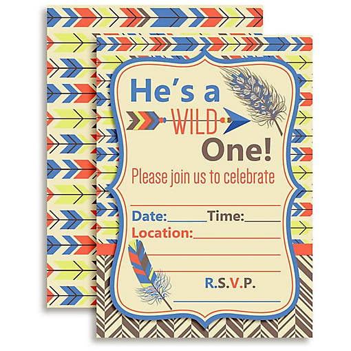 AmandaCreation Wild One Boy Invites 40pc.