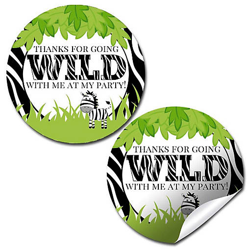AmandaCreation Wild Time Zebra Envelope Seals 40pc.
