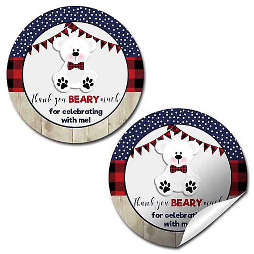 AmandaCreation Winter Polar Bear Envelope Seals 40pc.
