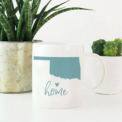 Aqua Home Heart Oklahoma Ceramic Mug