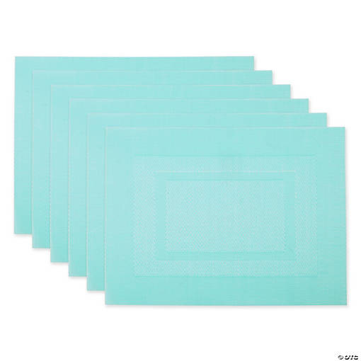 Aqua Pvc Doubleframe Placemat 6 Piece