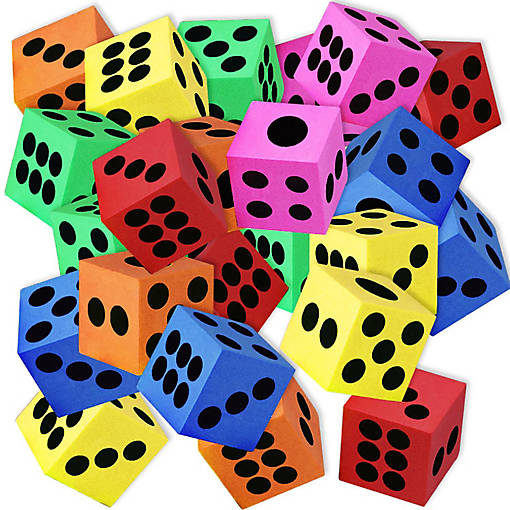 ArtCreativity Foam Dice 24 Pack - 1.5" Colorful 6-Sided Dice, Stack &amp; Build