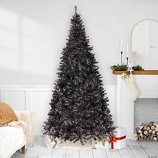 Artificial Tinsel Halloween Tree - 9' - Black - Unlit