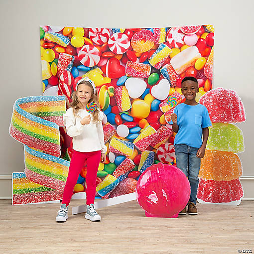 Assorted Colorful Candy Party Backdrop Kit - 4 Pc.