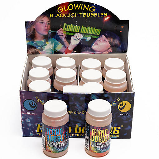 Atomic Bubbles: Tekno Bubbles - 12 Pack (6 Gold, 6 Blue) - 4Oz Bottles