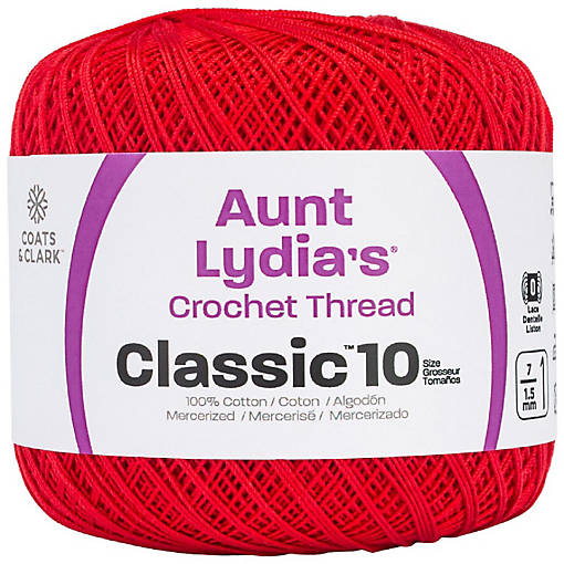 Aunt Lydia's Classic Crochet Thread Size 10-Atom Red