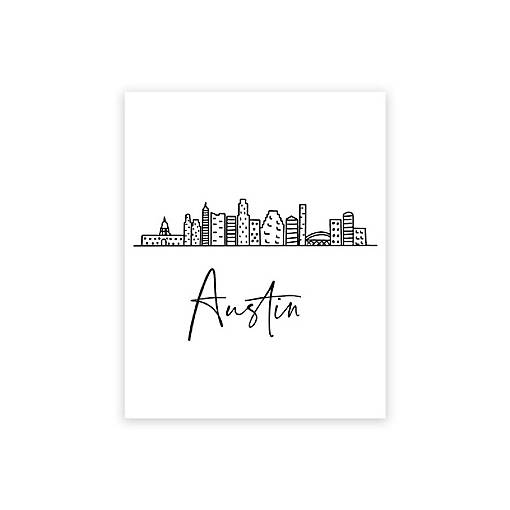 Austin Skyline BW 16x20in 1-Pack