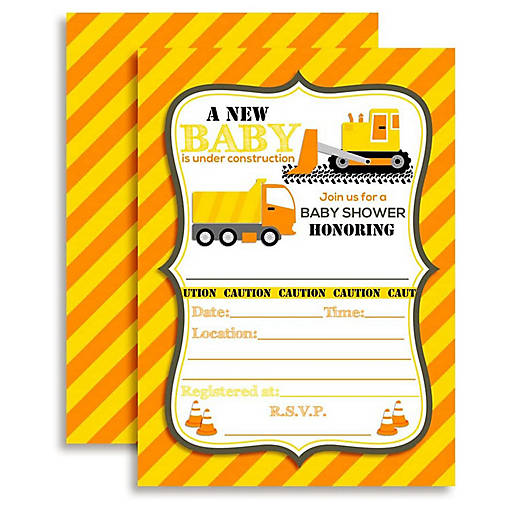 Baby Under Construction Invitations 40pc. by AmandaCreation
