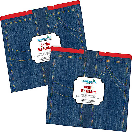 Barker Creek Denim Folders, 24/Package
