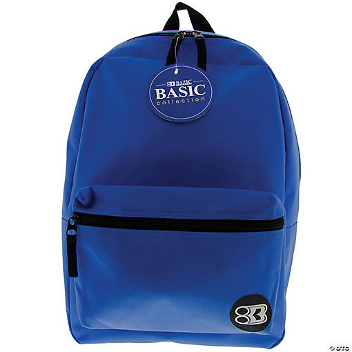 BAZIC&amp;#174; 16" Blue Basic Collection Backpack - Qty 3