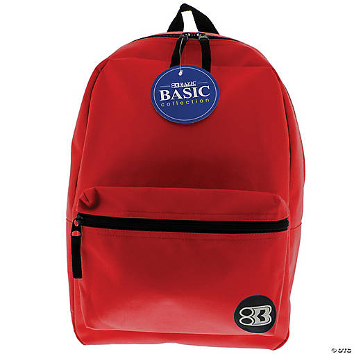 BAZIC&amp;#174; 16" Red Basic Collection Backpack - Qty 3