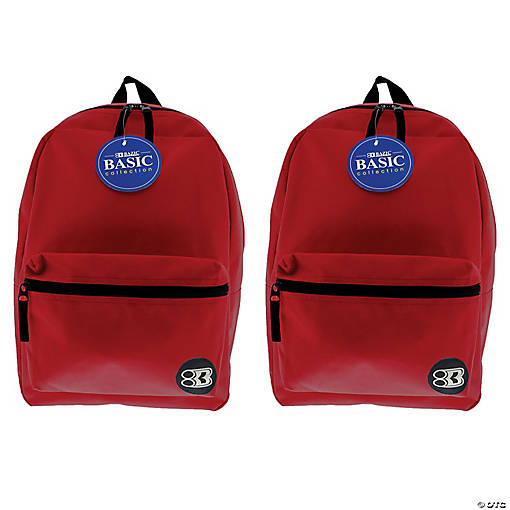 Bazic&amp;#174; Basic Backpack 16" Burgundy, Pack of 2