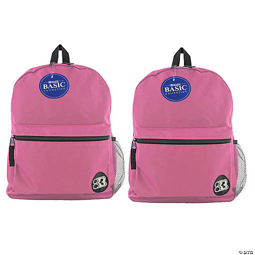 Bazic&amp;#174; Basic Backpack 16" Fuchsia, Pack of 2