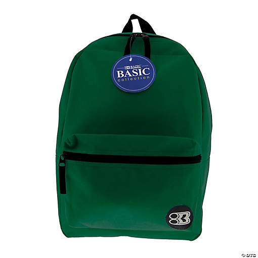 BAZIC&amp;#174; Basic Collection Backpack - Green, 16", Qty 3