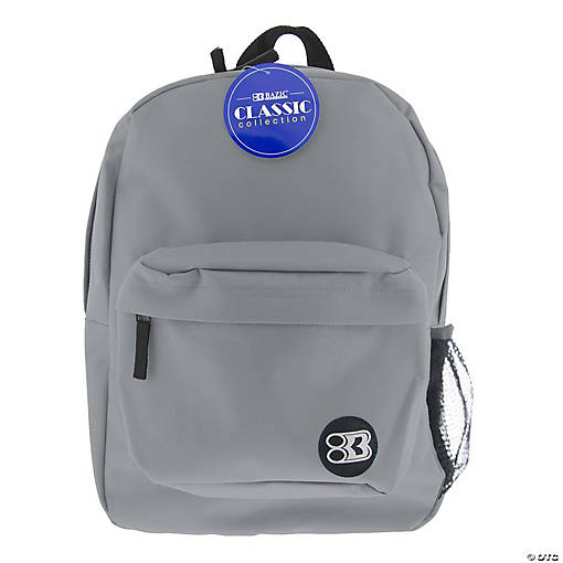 BAZIC Products 17" Classic Backpack, Gray