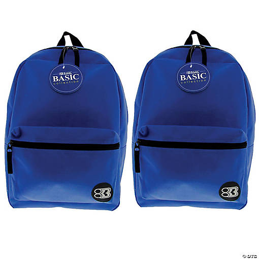 BAZIC Products Basic Backpack, 16", Blue, Pack of 2