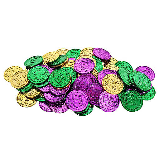 Beistle - 1&amp;#189;" - Gold - Mardi Gras Plastic Coins Assorted!