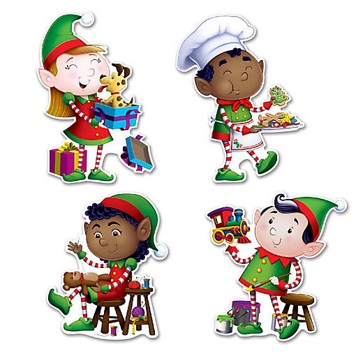 Beistle - 10&amp;#189;"-15&amp;#188;" Elves Cutouts - 12 Pack