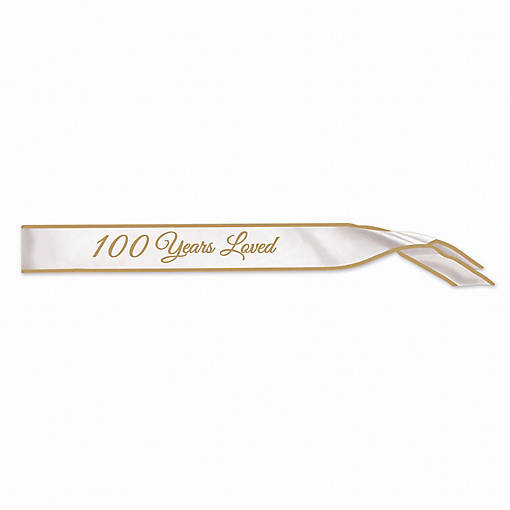 Beistle - 100 Years Loved Satin Sash - 6 Pack