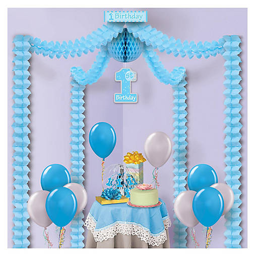 Beistle - "1st" Birthday Party Canopy - Blue - 6 Pack