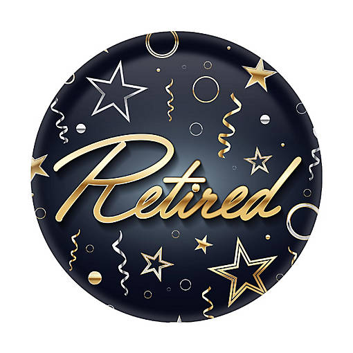 Beistle - 2" - Black - Retirement Celebration 3-Inch Button!