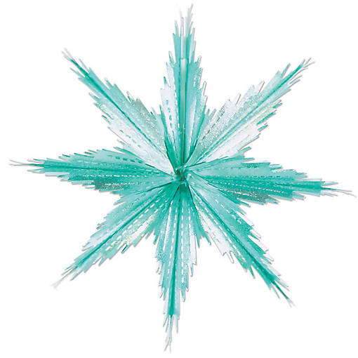 Beistle - 2-Tone Metallic Snowflakes - Silver Teal - 12 Pack
