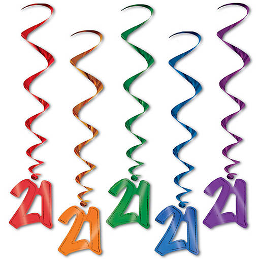 Beistle - "21" Whirls - 3' - 6 Pack