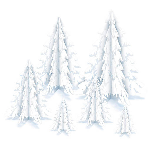 Beistle - 3-D Clear Plastic Winter PineTree Ctrpcs - 12 Pack