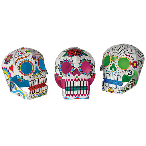 Beistle - 3-D DOD Sugar Skull Centerpieces - 12 Pack