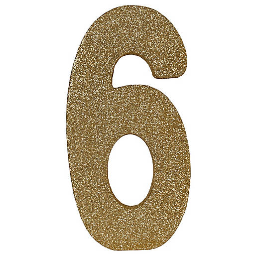 Beistle - 3-D Glittered "6" Centerpiece - 6 Pack