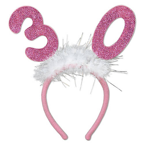 Beistle - "30" Glittered Boppers w/Marabou - 12 Pack