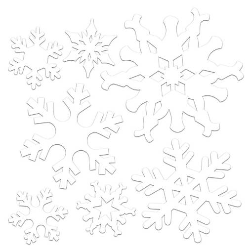 Beistle - 4&amp;#189;"-12" - White - Plastic Die-Cut Snowflakes!