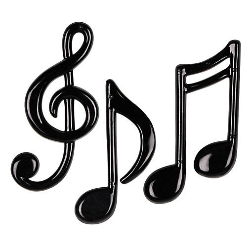 Beistle - 4&amp;#188;"-5&amp;#189;" - Black - Molded Plastic Musical Notes!