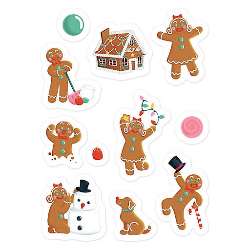 Beistle - 4&amp;#190;" x 7&amp;#189;" Gingerbread Stickers - 12 Pack