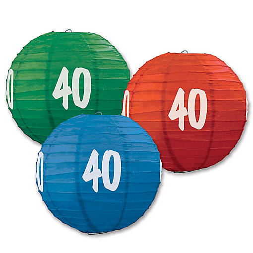 Beistle - "40" Paper Lanterns - 6 Pack