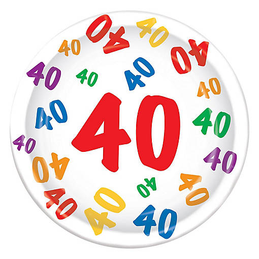 Beistle - "40" Plates - 12 Pack