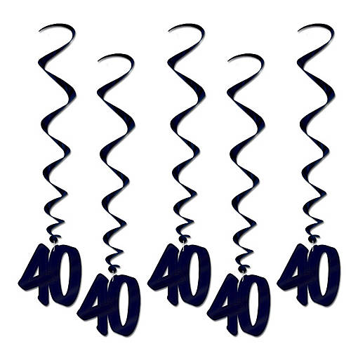 Beistle - "40" Whirls - Dark Blue - 6 Pack