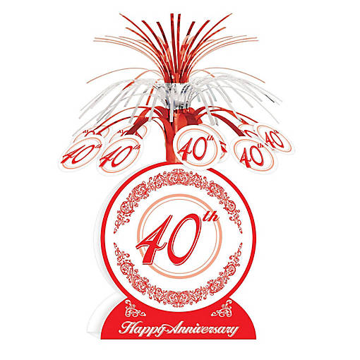 Beistle - "40th" Anniversary Centerpiece - 12 Pack