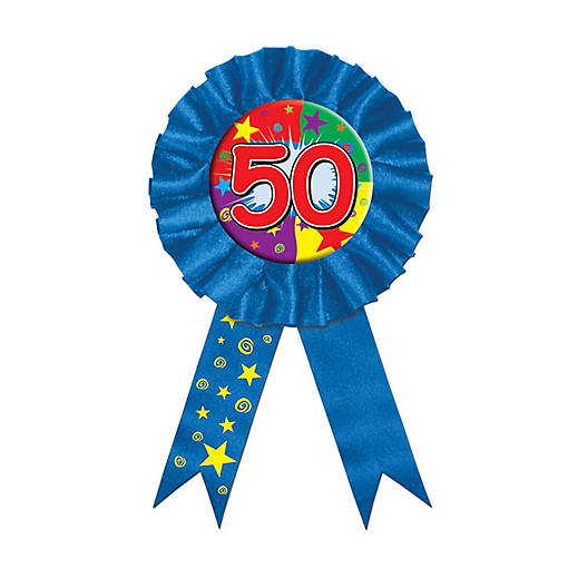 Beistle - "50" Award Ribbon - 6 Pack