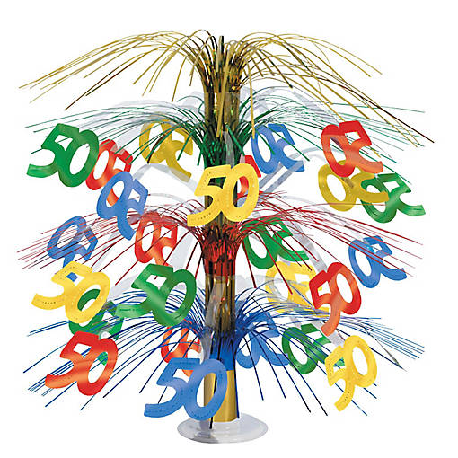 Beistle - "50" Cascade Centerpiece - Multicolor - 6 Pack