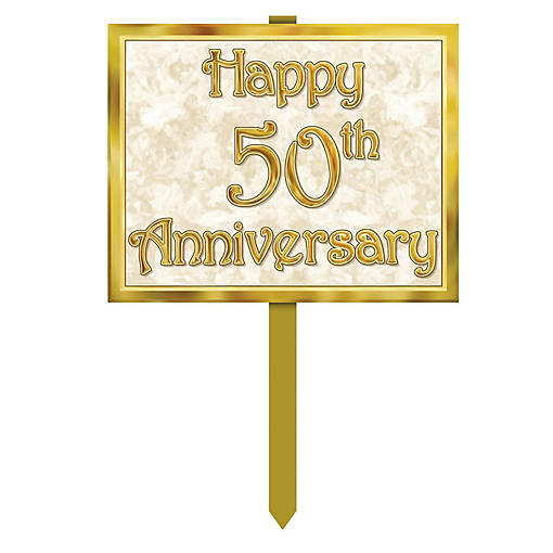 Beistle - "50th" Anniversary Yard Sign - 6 Pack