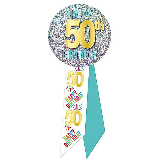 Beistle - 50th Birthday Rosette - 6 Pack