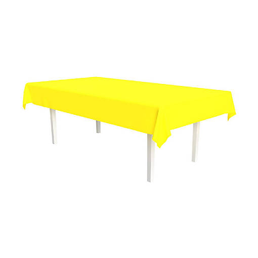 Beistle - 54" x 108" Yellow Plastic Rectangular Tablecover - 12 Pack